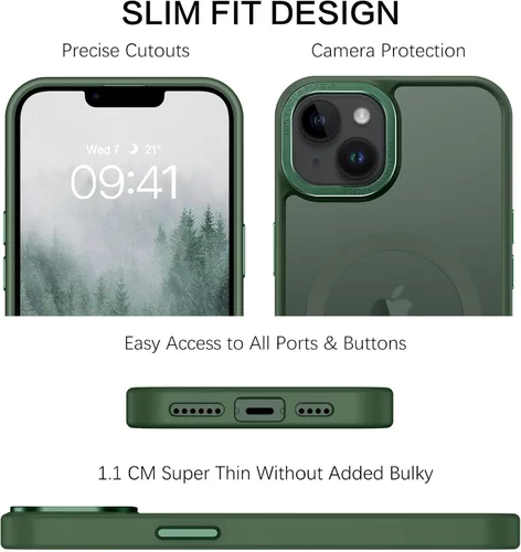 Vista 9 de BENTOBEN Funda magnética para iPhone 14 Plus, compatible con MagSafe, translúcida mate, esmerilada, delgada, ligera, a prueba de golpes