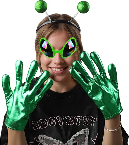 Vista 6 de Alien Accessories - Diadema y lentes de arco iris, guantes y pendientes