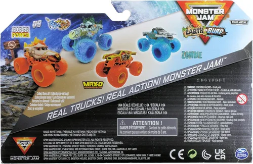Vista 2 de Monster Jam Paquete doble a escala 1:64: Horse Power y Aqua Stallion Trucks para niños
