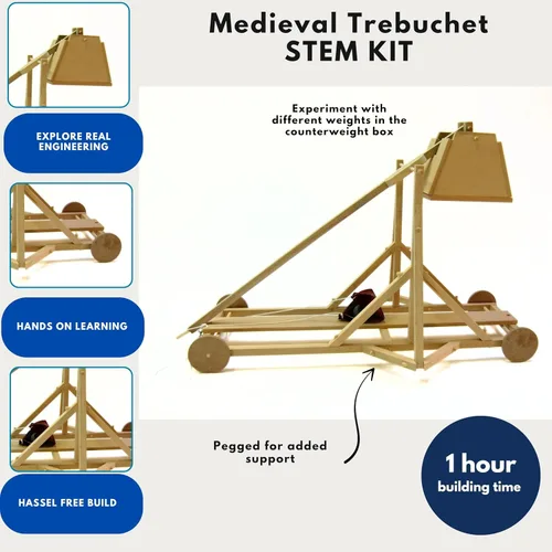Vista 3 de Pathfinders Kit de madera medieval Trebuchet