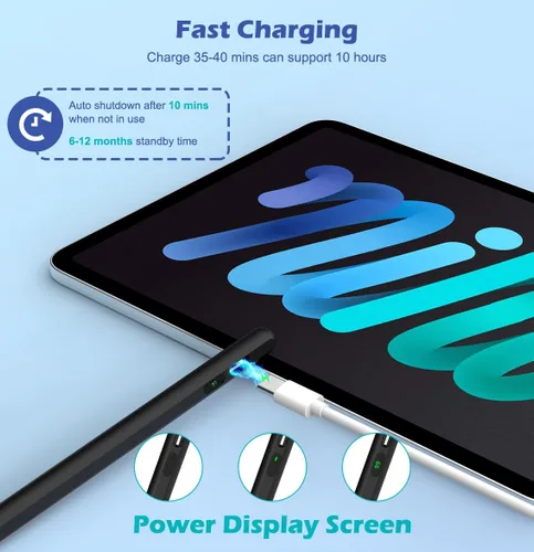 Vista 3 de Moko Lápiz óptico para pantallas táctiles, lápiz capacitivo de carga rápida para Apple iPad/iPhone/Samsung/Lenovo/iOS/Android/ Tablets&Smart Phone