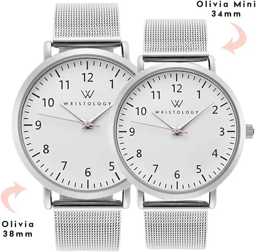 Vista 3 de Reloj con números WRISTOLOGY Olivia para mujer, para enfermeras, gran esfera, analógico, fácil de leer con segundero, correa de silicona