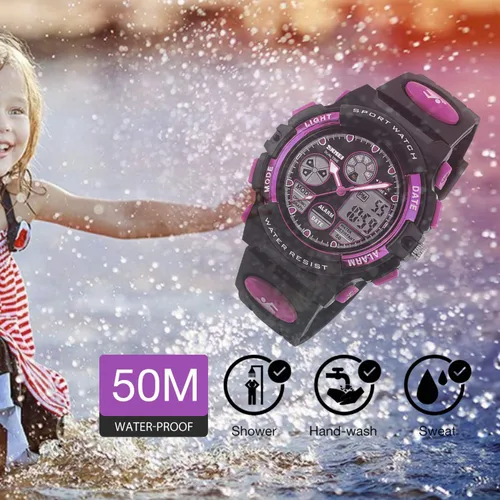 Vista 3 de Kids Digital Sport Watch, Boys Girls Waterproof Sports Outdoor Watches Children Casual Electronic Analog Quartz Wrist Watches with Alarm Stopwatch