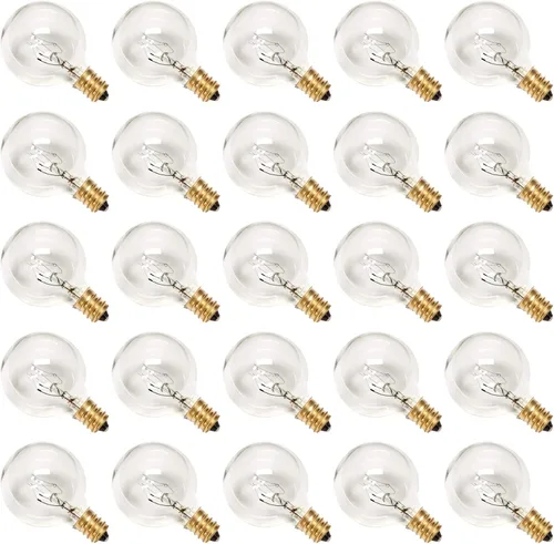 Vista 8 de Bombillas LED G40 de repuesto, bombilla LED de plástico transparente de 1 W, se adapta a enchufes de base de tornillo de candelabro E12 C7