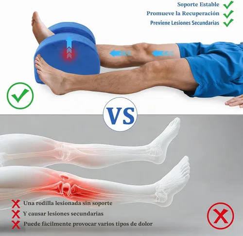 Vista 4 de Almohada de recuperación de rodilla para poscirugía con espuma viscoelástica, almohada ortopédica de posicionamiento de piernas, soporte de rodillas