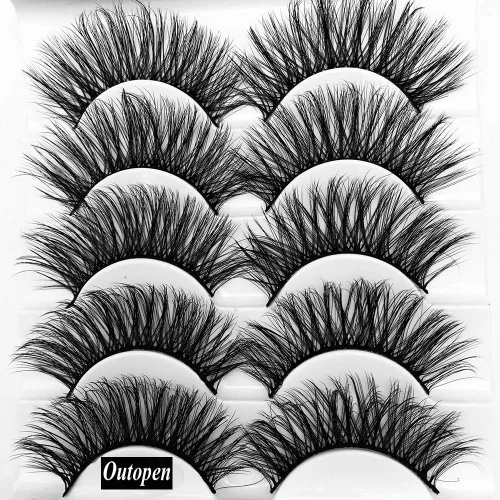 Vista 3 de Pestañas postizas de visón 3D, pestañas postizas naturales y finas, 0.59 pulgadas, pestañas largas y esponjosas, herramientas de maquillaje de ojos