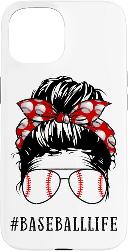 Vista 6 de Mom Messy Hair Bun Aviators Glasses Baseball Mother Life Case for iPhone 17