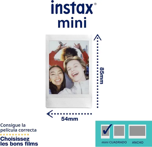Vista 3 de FUJIFILM Instax Mini Película Instantánea Paquete Doble (Blanco), 20 Fotos