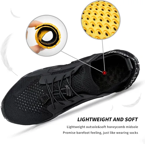Vista 4 de SOBASO Zapatos de agua para mujeres y hombres, secado rápido, para natación, playa, zapatos acuáticos para deportes acuáticos, buceo, senderismo