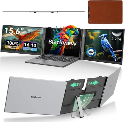 Vista 10 de Blackview Extensor de pantalla para laptop, 1.3 libras ultraligero y ultradelgado de 0.17 pulgadas, 14 pulgadas, FHD 1080P IPS, extensor de monitor