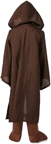 Vista 4 de Disfraz de caballero con capucha, túnica para niños, uniforme de Halloween, cosplay, trajes de 3 a 12 años