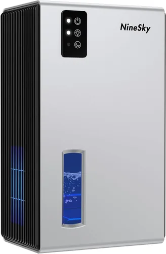 Vista 10 de NineSky Deshumidificador, deshumidificador de 1000 pies cuadrados para el hogar con tanque de agua grande de 95 onzas, deshumidificador silencioso