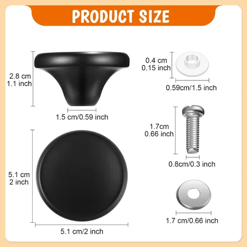 Vista 2 de Hotop 4 Juegos de Perillas para Horno Holandés de Acero Inoxidable, Perillas de Repuesto, Mango de Tapa de Olla Compatible con Le Creuset, Aldi