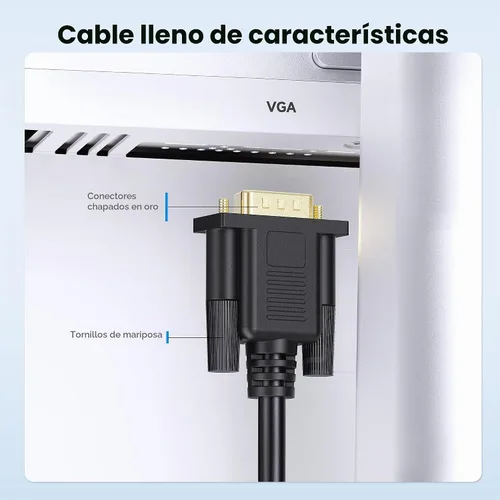 Vista 7 de Cable Matters Cable VGA a VGA de 6 pies con ferritas (cable VGA, cable de monitor VGA, cable de monitor de computadora, VGA macho a macho)