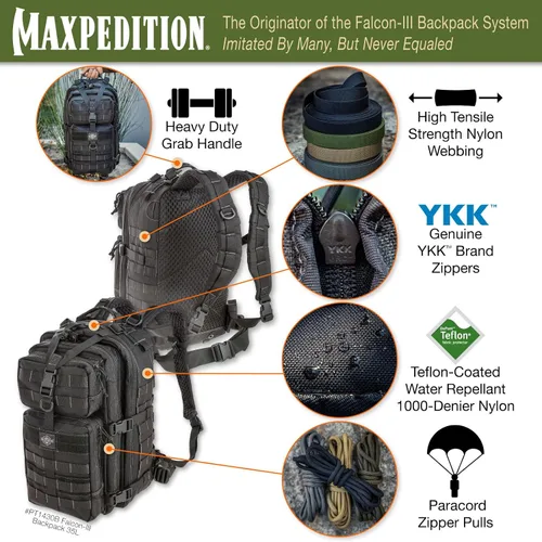 Vista 6 de Maxpedition Mochila Falcon-III™ (negro)