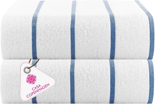 Vista 14 de CASA COPENHAGEN Bella - Juego de toallas de 6 piezas, color gris a rayas, 21.16 oz/m², 2 toallas de baño, 2 toallas de mano y 2 toallas pequeñas