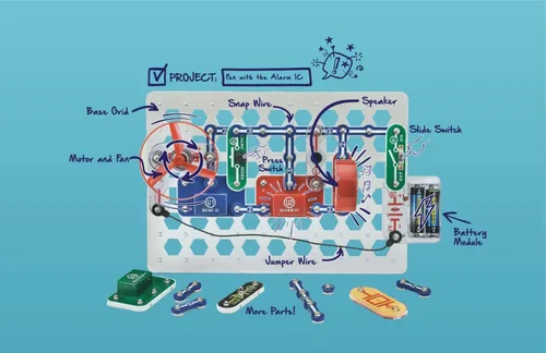 Vista 3 de Snap Circuits Pro SC-500 Kit de exploración electrónica, más de 500 proyectos, manual de proyectos a color, más de 73 piezas de presión en circuito