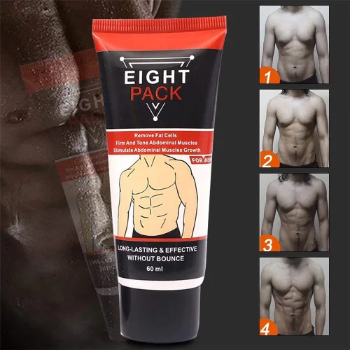Vista 4 de Paquete de 2 crema abdominal, crema muscular abdominal para hombres, crema anticelulítica que adelgaza ocho paquetes de crema quemadora de grasa