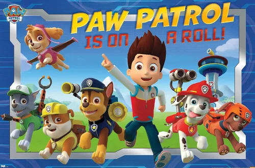 Vista 8 de Nickelodeon Paw Patrol - Póster de pared de tripulación, 22.4 pulgadas de largo x 14.7 pulgadas de ancho, versión enmarcada de madera de granero