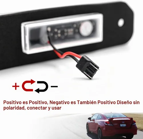 Vista 6 de Repuesto de luz LED para placa de matrícula para Hon'da Civic Gen 6th 1992-2000, Del Sol 1993-1997, compatible con OEM 6000K xenón blanco 18-SMD sin