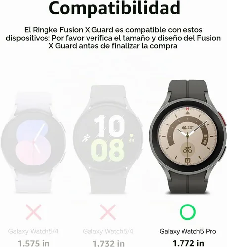 Vista 2 de Ringke - Correa para Samsung Galaxy Watch 5 Pro [Fusion-X Guard, negro] Funda protectora con correa, a prueba de golpes resistente y correa