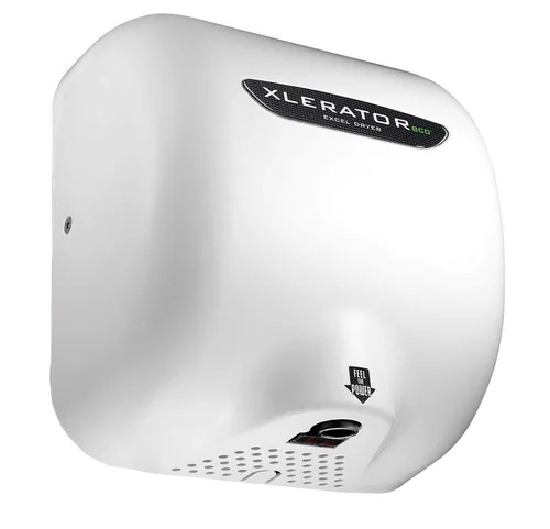 Vista 2 de Excel Dryer XLERATOReco XL-BW-ECO secador de manos, sin calor, cubierta blanca termoestable de resina (BMC), sensor automático, montado en Blanco
