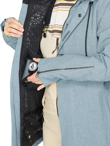 Vista 9 de Volcom Sherwin - Chaqueta de invierno con capucha aislada para snowboard y esquí para mujer
