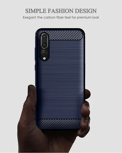 Vista 6 de Asuwish Funda para Huawei P20 Pro con protector de pantalla de vidrio templado y accesorios para celda, delgada y suave goma de silicona TPU Azul
