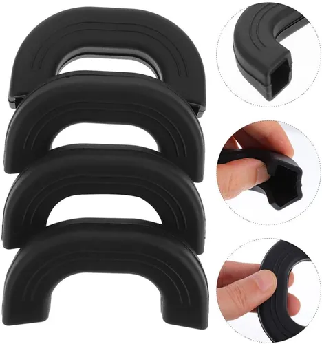 Vista 2 de Cabilock Funda de silicona con orejas de olla para mango, 6 unidades, cubierta de mango para olla, protectores para woks, sopa, color negro