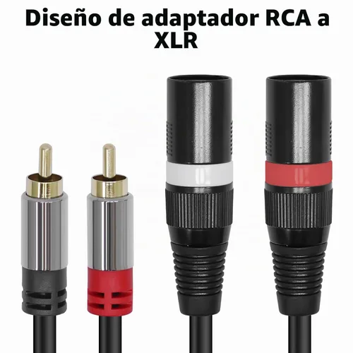 Vista 6 de Cyberguys! Cable RCA a XLR, 2 cables de audio bidireccionales XLR a RCA, 6
