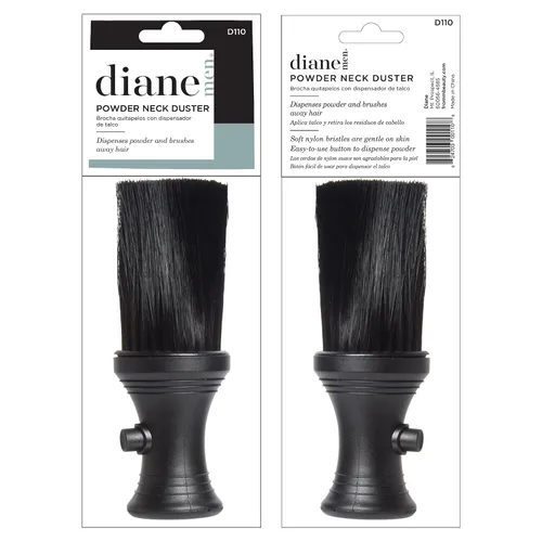 Vista 4 de Diane Plumero de cuello con dispensador de polvo y cepillo de peluquería para eliminar el cabello suelto del cuello y las orejas, cerdas de nailon