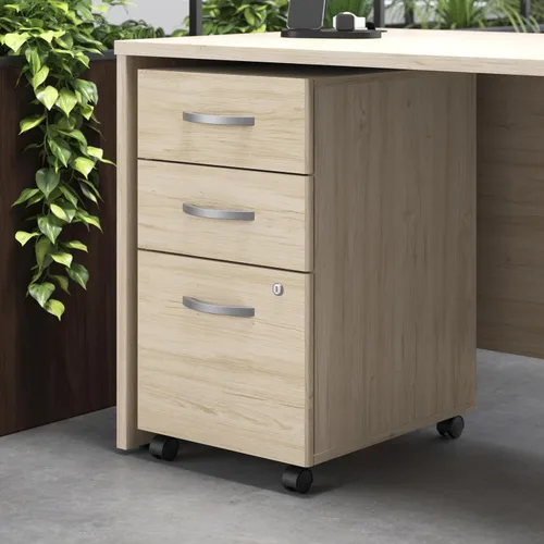 Vista 4 de Bush Business Furniture - Escritorio de oficina de 72 pulgadas de ancho x 30 pulgadas de profundidad con archivador móvil, mesa de computadora