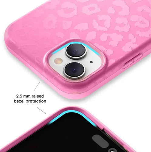 Vista 4 de VELVET CAVIAR Funda para iPhone 15, compatible con MagSafe, probada contra caídas de 10 pies, fundas protectoras de diseño, leopardo color rosa
