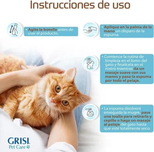 Vista 7 de Gato Consentido Espuma limpiadora de 5.1 fl oz Incluye un regalo: Jabón marroquí original de argan