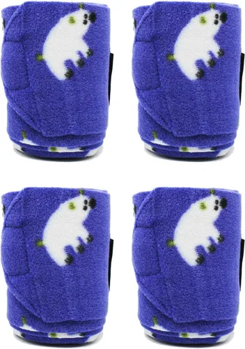 Vista 17 de CHALLENGER 10ft Horse Grooming Leg Polo Wrap Set of 4 Soft Fleece 95R Negro