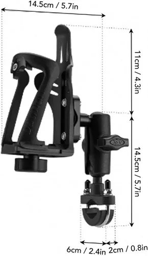 Vista 4 de Portavasos para motocicleta, portavasos de alta tenacidad, ajuste universal de nailon, jaulas para botellas de agua 3D para vehículos eléctricos