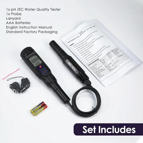 Vista 9 de Medidor de pH para alimentos Medidor digital de temperatura EC pH 3 en 1 con ATC, probador de pH de alimentos para verificar fermentación/masa