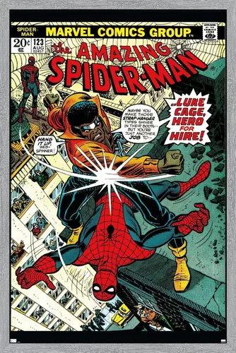 Vista 13 de Trends International Marvel Comics Amazing Spider-Man #123 - Póster de pared, 22.4 pulgadas de largo x 14.7 pulgadas, versión enmarcada en madera