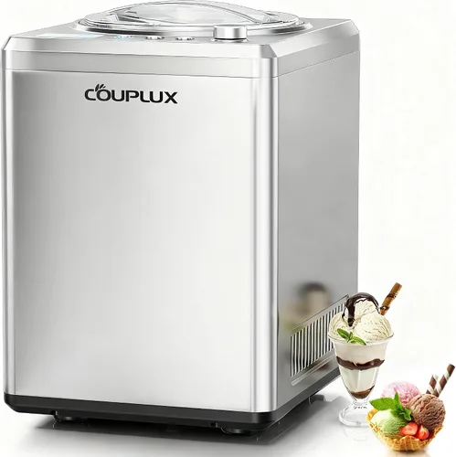Vista 8 de COUPLUX Máquina para hacer helados, máquina de helado de 2.1 cuartos de galón de congelación más rápida con compresor integrado, fácil de operar