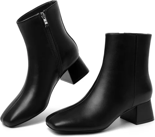 Vista 11 de Susanny Botas de tacón alto para mujer, Botas de plataforma con tacón sexy de puntera redonda con agujetas, tacón alto, botas de media pantorrilla