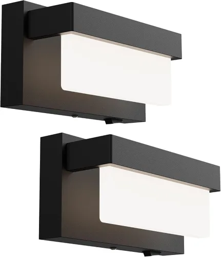 Vista 22 de Aplique de pared de batería cromado con interruptor de encendido/apagado, lámpara de pared LED de 8 pulgadas, pantalla acrílica, lámpara de pared