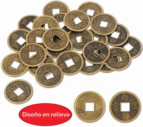 Vista 3 de Beistle 57856 Auténticas monedas chinas de buena suerte, 1 pulgada, 25 monedas en paquete
