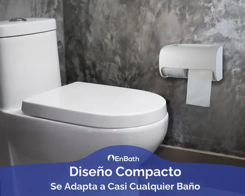 Vista 7 de Dispensador de papel higiénico comercial de montaje en pared, doble (2 rollos) con bloqueo de papel higiénico (blanco) compacto de dos rollos