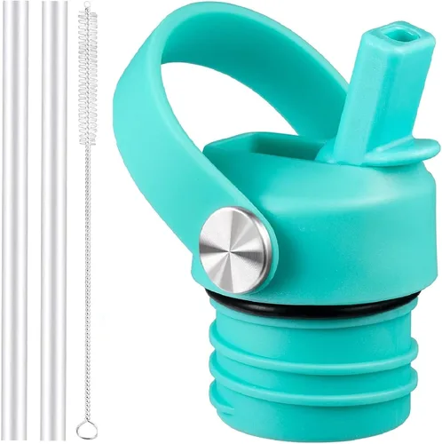 Vista 15 de Tapa de popote para Hydroflask, tapas con popote para Hydro Flask de boca estándar de 18, 21, 24 onzas, tapa deportiva de repuesto para tapa