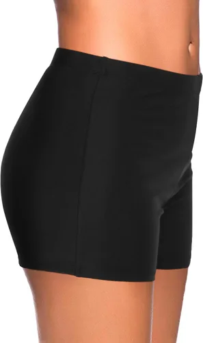 Vista 3 de Yonique Pantalones cortos de natación para mujer, parte inferior de tankini sólida, parte inferior