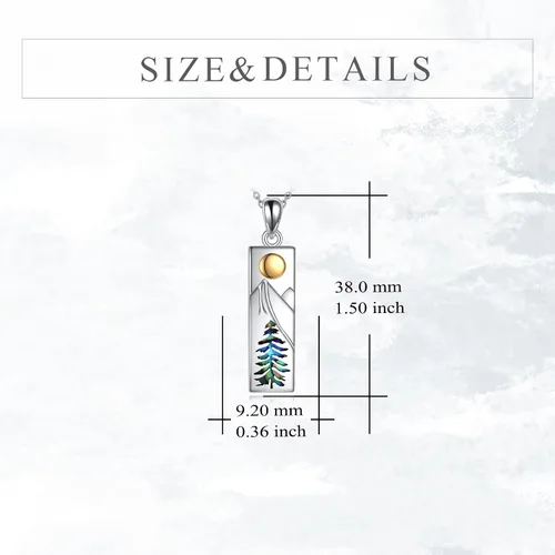 Vista 5 de YFN Collar de montaña para mujer, collar de plata de ley, regalo de joyería para esquiadores, excursionistas, campistas, escaladores y amantes