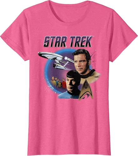 Vista 24 de Star Trek Original Series Vintage Enterprise T-Shirt Baby Blue
