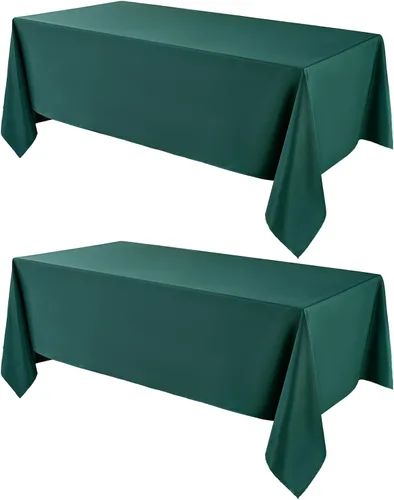 Vista 22 de Mantel Cuadrado 52 x 52 Pulgadas Manteles Negros Resistente a Manchas y Arrugas Lavable de Poliéster para Fiestas, Buffets y Bodas Mantel