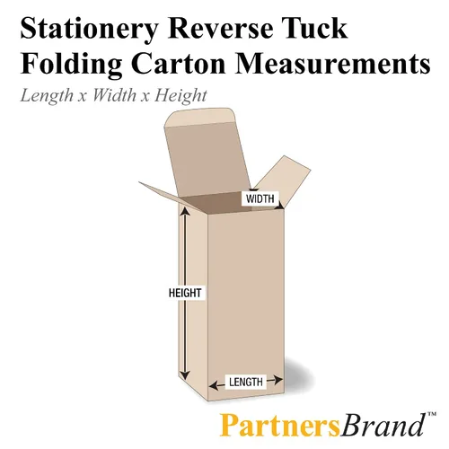 Vista 2 de Partners Brand PRTS24 Reverse Tuck Cajas plegables, 3" x 3" x 10", Kraft (paquete de 250)