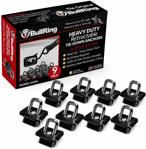 Vista 11 de Bull Ring 1001 XT para chevy GMC/Silverado/Sierra 2007-2017, Colorado/Canyon 2015-2017. Enganche retráctil para paneles laterales de cajas